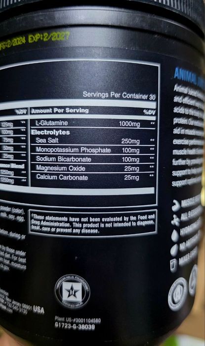 ДОСТАВКИ НЕТ Animal amino аминокислоты и электролиты 405грамм Made USA