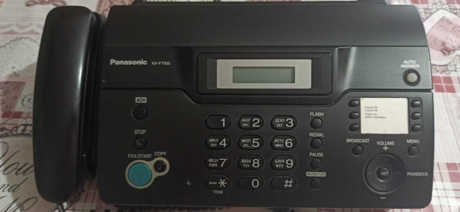 телефон-факс Panasonic kx-ft932