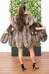 LOOK DE VEDETA! !Splendida vesta din blana de vulpe argintie,