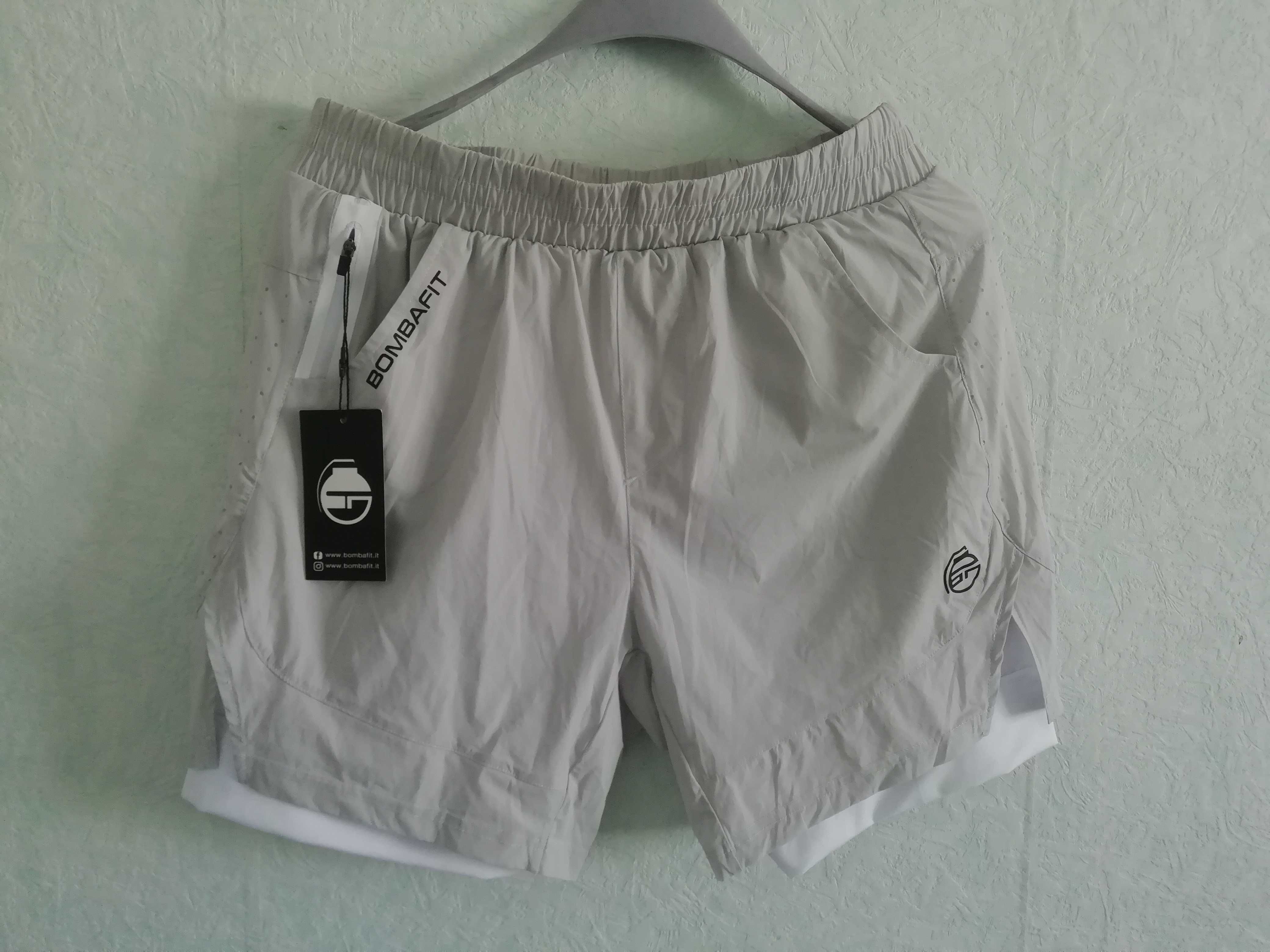 BombaFit нови оригинални мъжки спортни шорти къси гащи размер XL Grey
