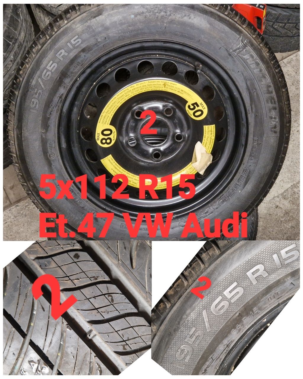 Roți Rezervă R14 R15 R16 5x112 4x100  VW Golf 7 Audi Skoda Seat Ford V