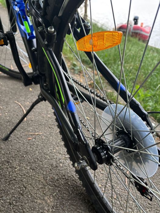 Bicicleta copii CROSS Boxer 26, negru-albastru-verde