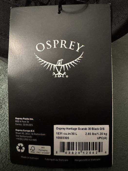 Osprey Heritage Scarab 30