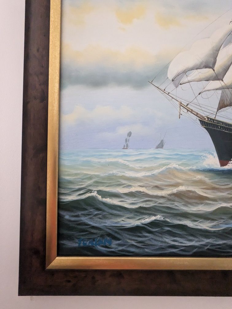 Pictură 104 cm corabie