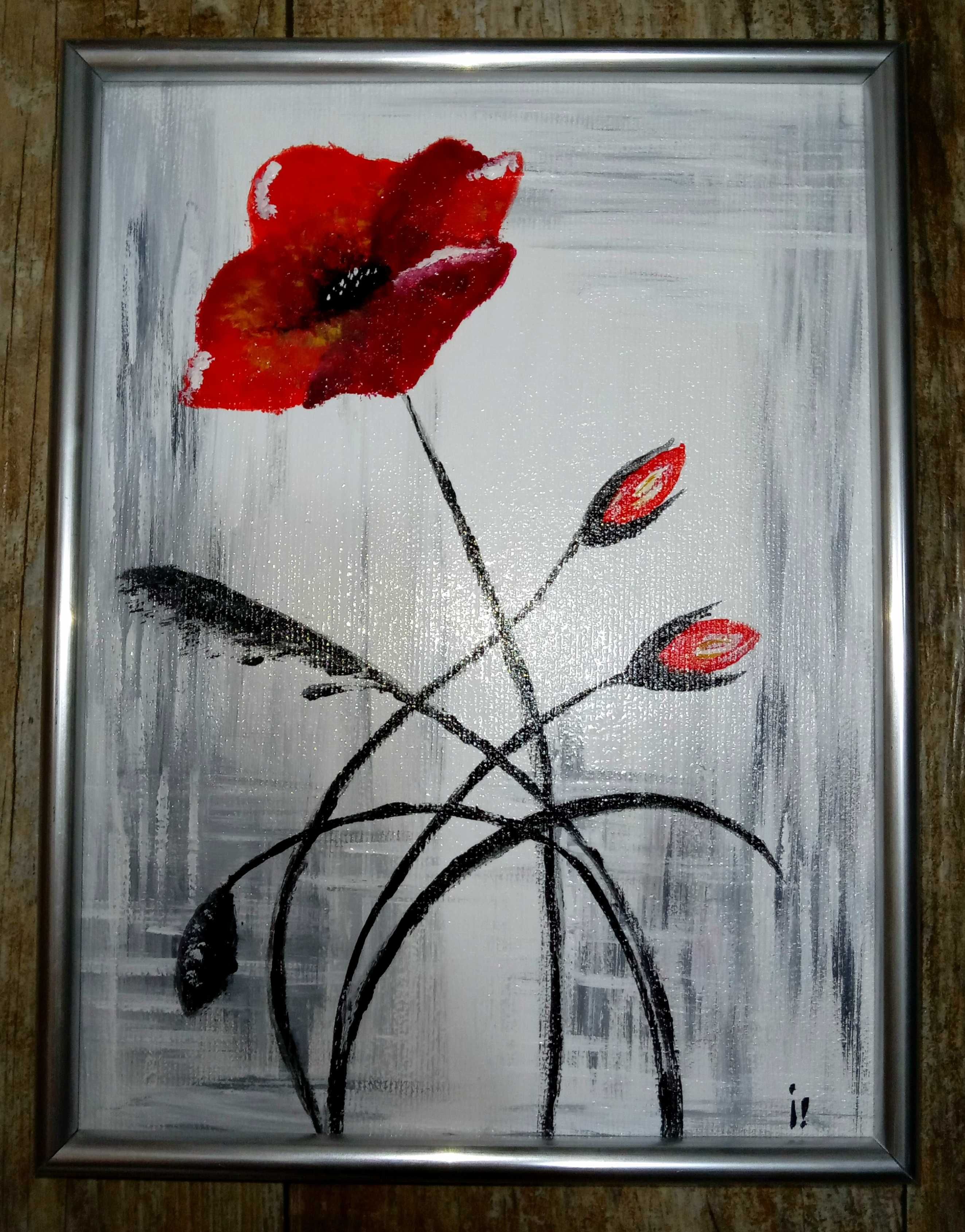 Tablou pictat manual "Poppies"