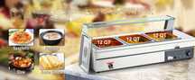 vitrina  calda incalzitor tip baine marie 3 cuve de 12 litri