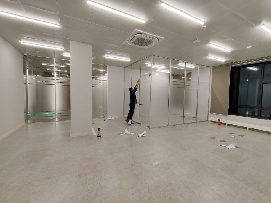 Пленка матовая туманка тонировка офис ва здания 24/7