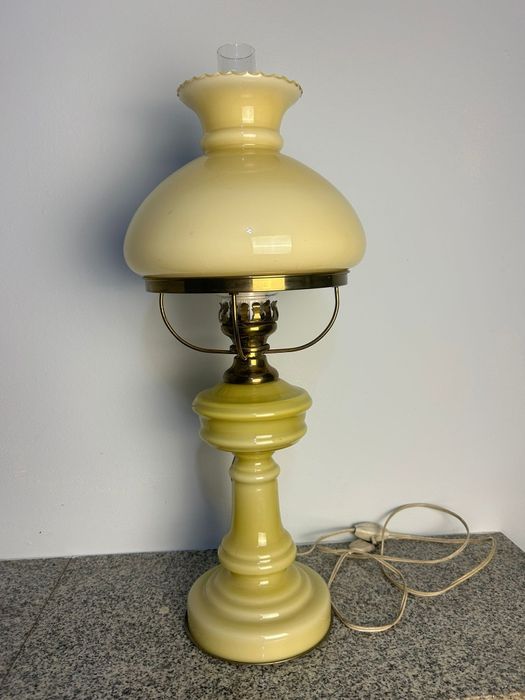 Lampa vintage din sticla paling crem 60 cm