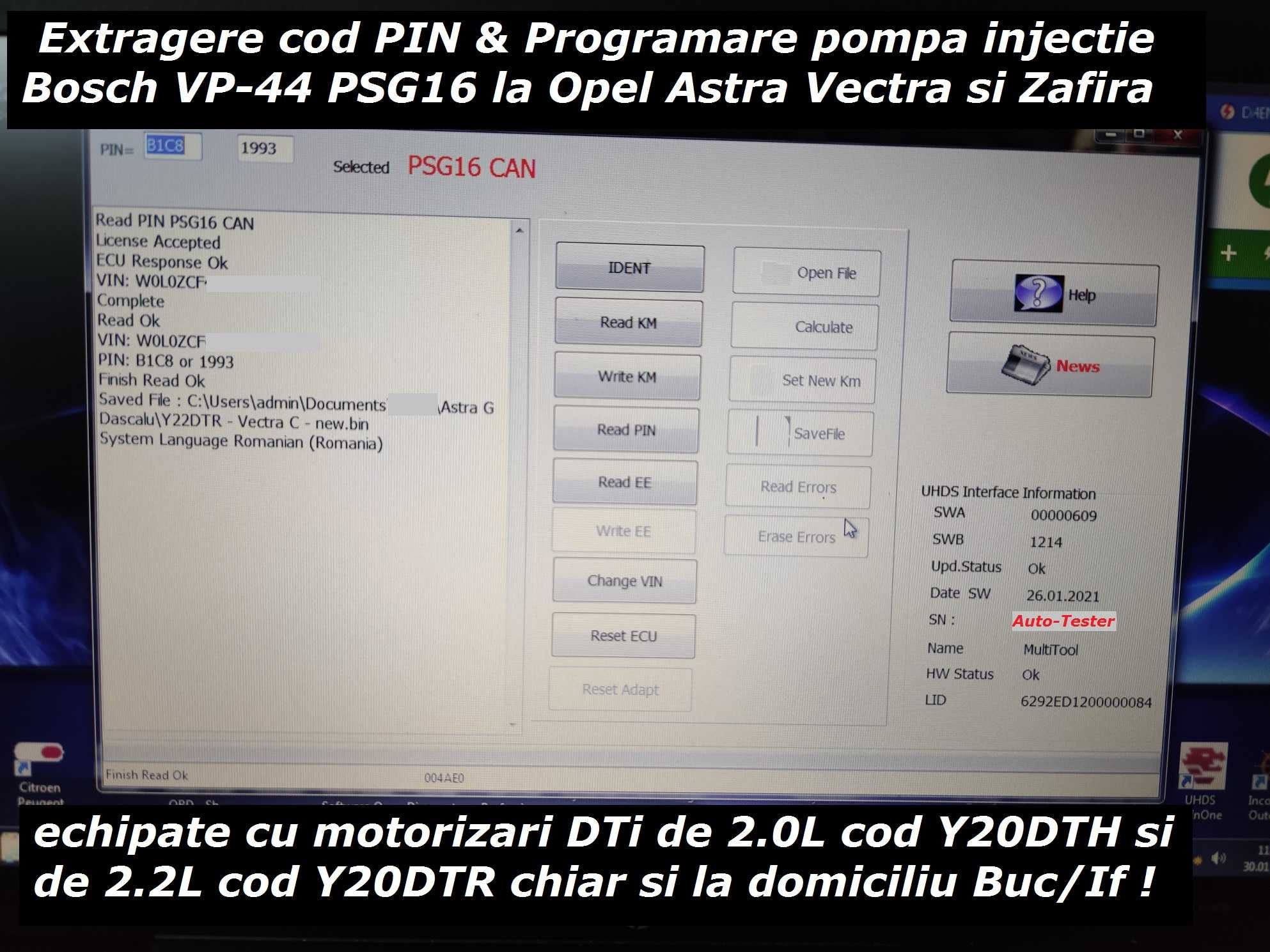 Codare pompe injectie Opel Astra Vectra Zafira programare cheie chei