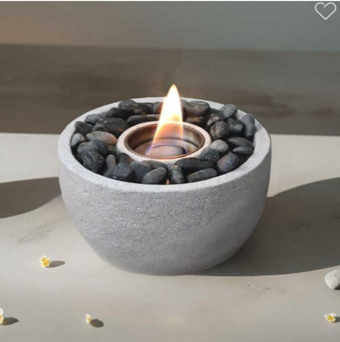 Декоративна камина на биоетанол декорация камък и огнище 23х11 см.