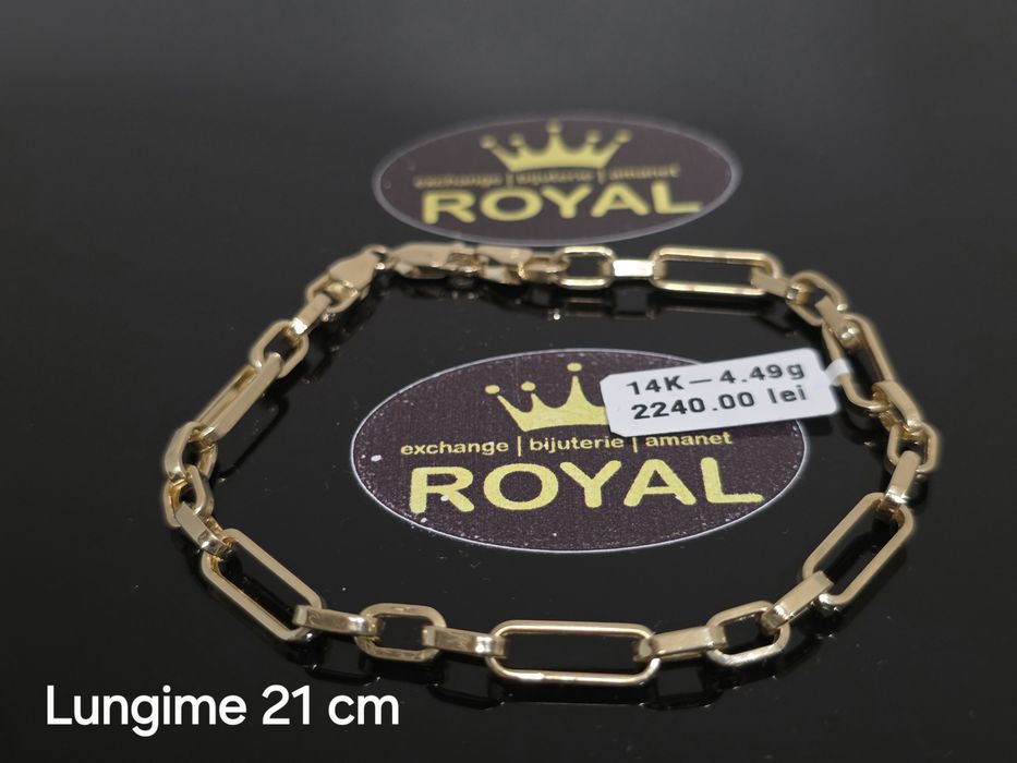 Bijuteria Royal: Brățară aur 14k/4.49 gr