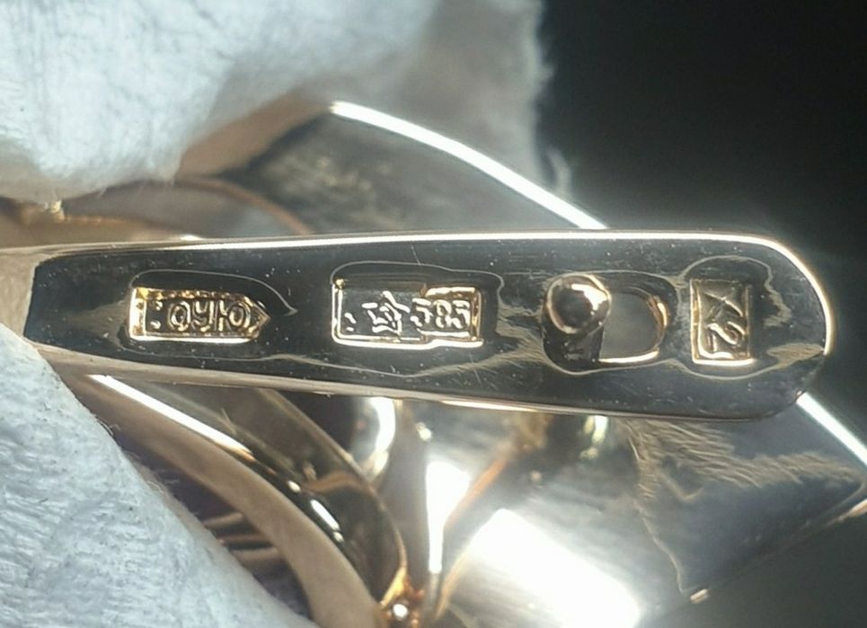 Cccр1990год Заводские серьги с Корунд Александритом 585пробы 7.85грам