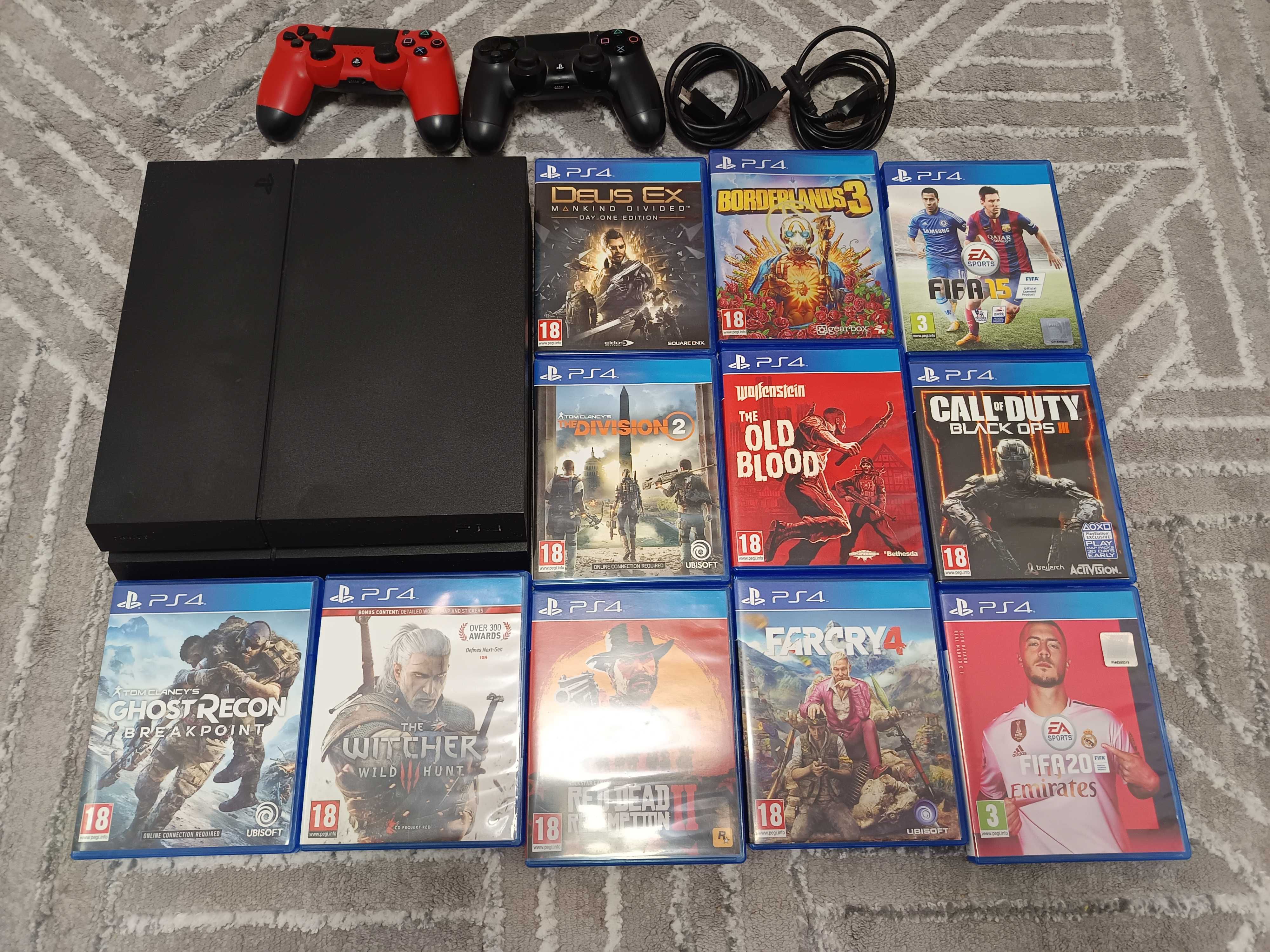 PlayStation 4 PS4  Два Джойстика и 11 игри + виртуални 400 лв.