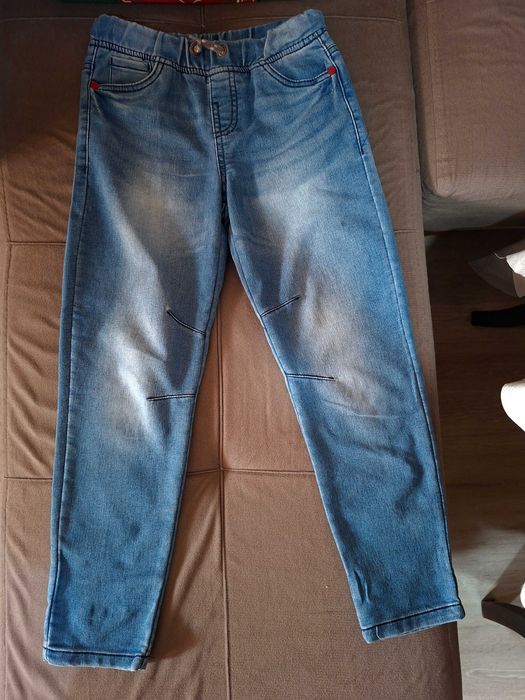 Детски лот памучни блузки 7бр плюс дънки с ластик 128 размер