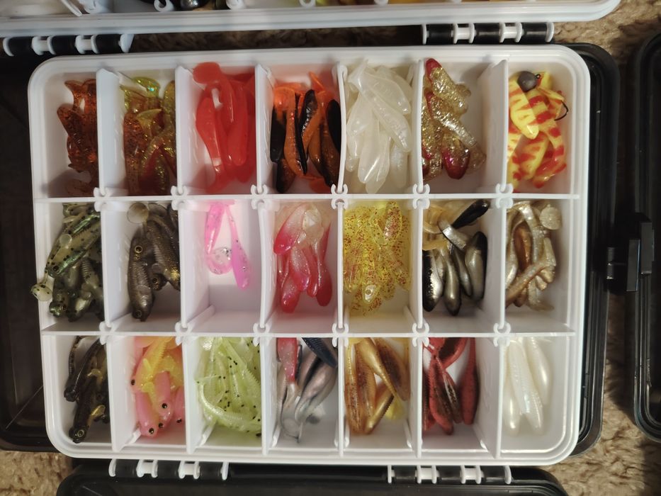 Lot gume, twistere pescuit biban, păstrăv, clean