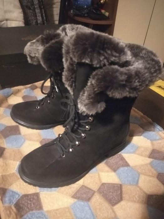Ботинки, 37 р-р, натуралка-кролик!новые!не скользят!