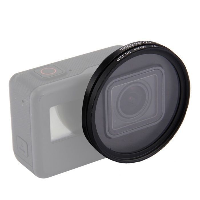 Uv филтър 52mm за gopro hero 5/6/7 black/new + адаптер + капаче