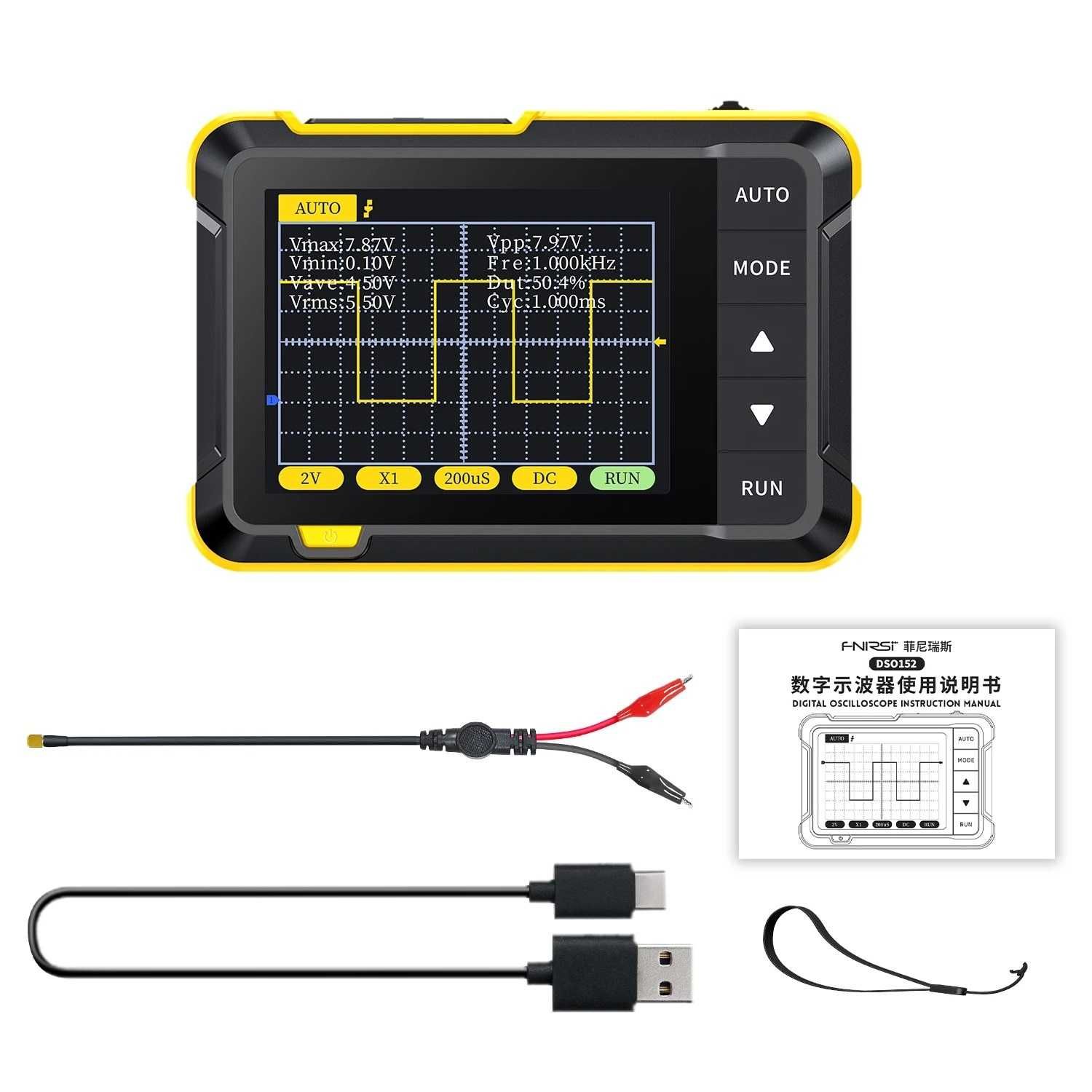 Мини осцилоскоп FNIRSI DSO152 (200 kHz)