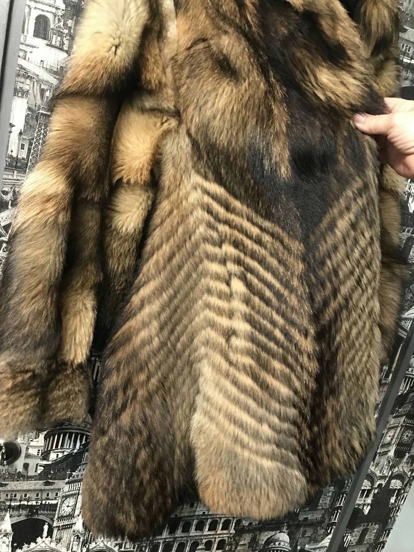 Палто от енот (миеща мечка), естествен косъм!