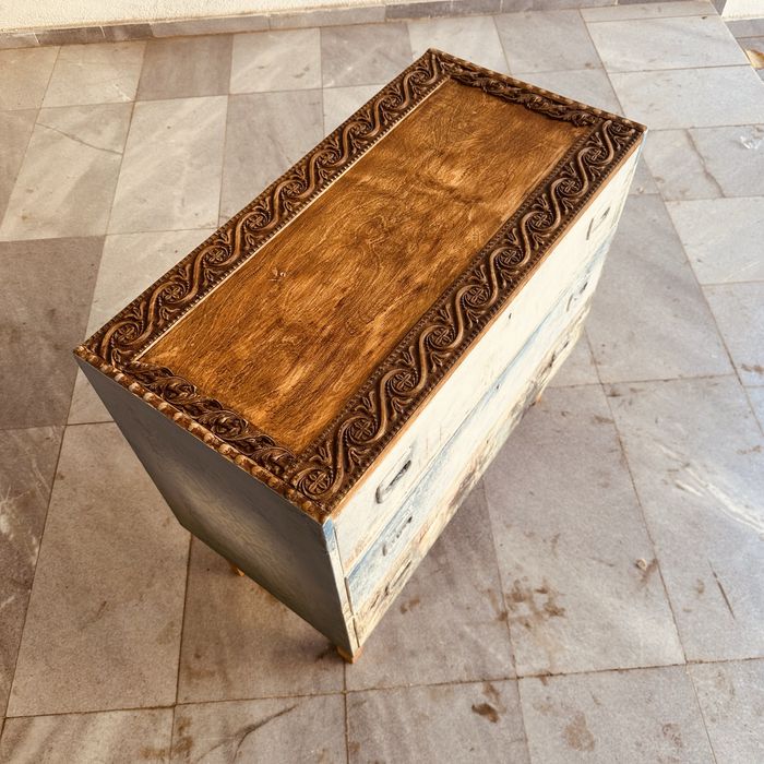 Ръчно изработен ретро дървен скрин – винтидж / рустик стил