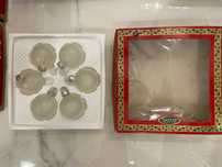 set globuri bradul de craciun ice glas lucrate manual vechi Germania