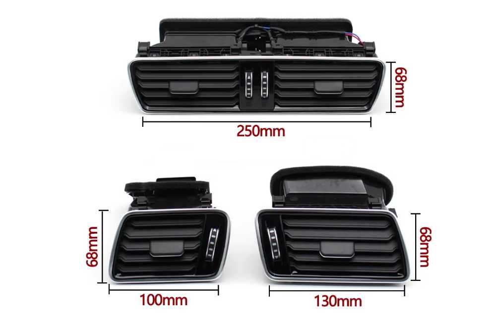 Set Grile Ventilație Bord Iluminate VW Passat B6 B7 CC