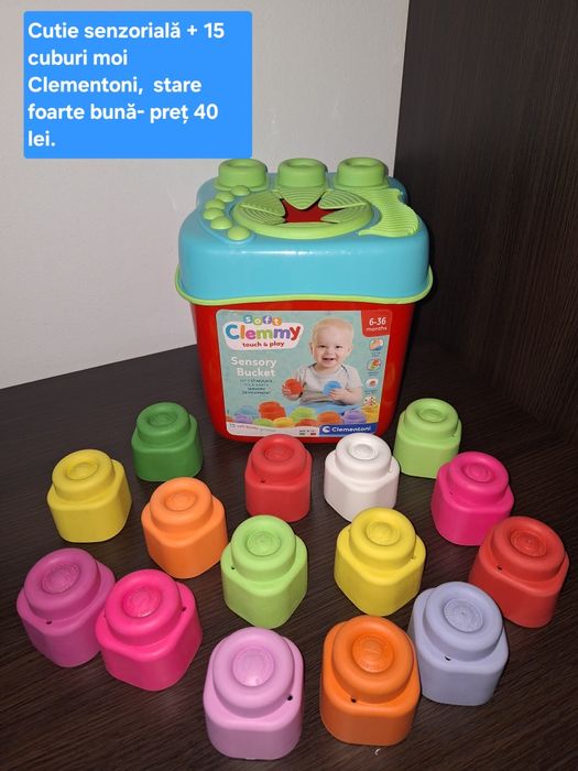 Cutie senzoriala + 15 cuburi moi Clememtoni.