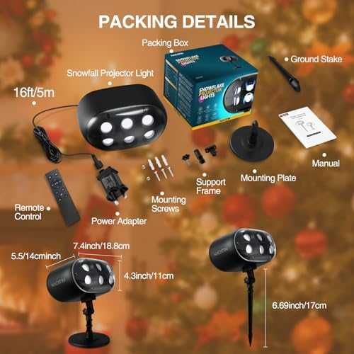 Нов LED снежен външен Проектор IP65 с дистанционно и голямо покритие