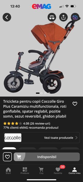 Tricicleta pentru copii Coccolle Giro Plus