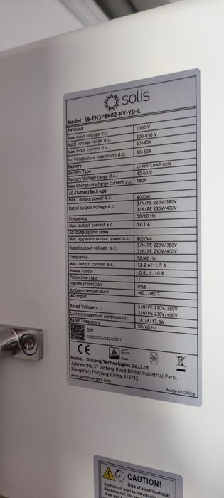 Invertor Hibrid trifazat Solis 8 kW LV - S6-EH3P8K02-NV-YD-L