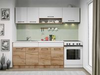 Set Mobila Bucatarie Gastro 220 Alb/Stejar – C06