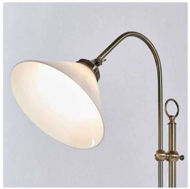 Lampadar Lindby Otis retro, vintage, antica din sticla alba nr.40