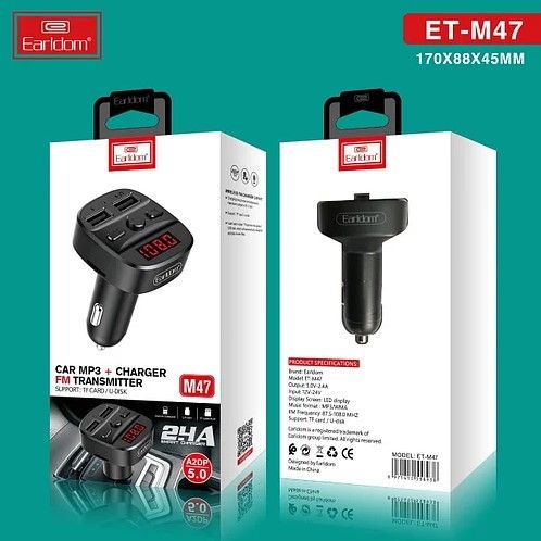 Авто FM модулятор Earldom M47 (4 в 1) Bluetooth + USB + microSD флешка