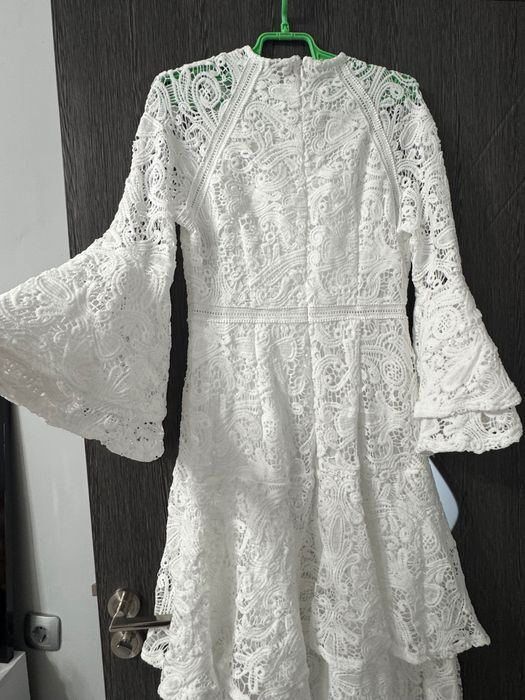 Бяла дантелена рокля Shein