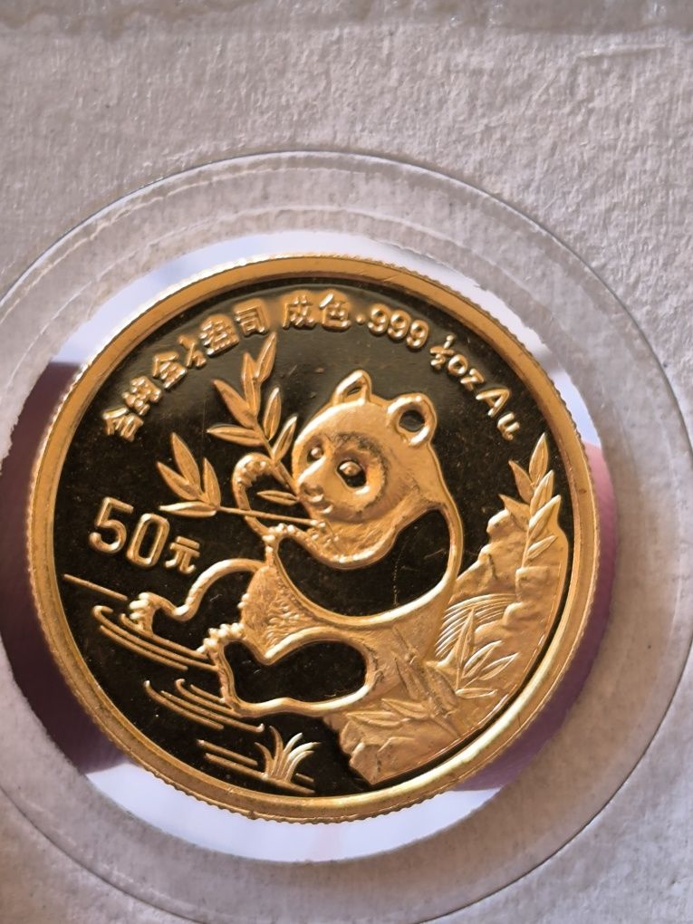 50 юан 1991 год, Златна Панда, 15.55 гр,999/1000 (1/2 тройунция)