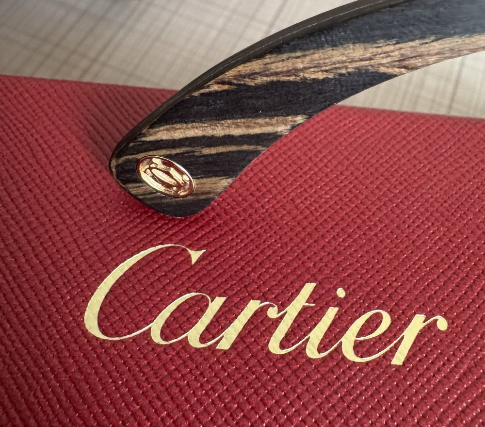 Слънчеви очила Cartier CT0362S 001 Sunglasses Black Horn/Gold Frame