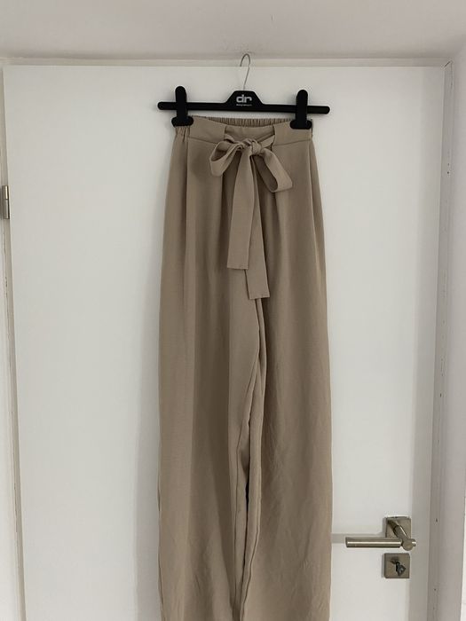 Pantaloni largi Zara marinea xxs culoare nude/bej