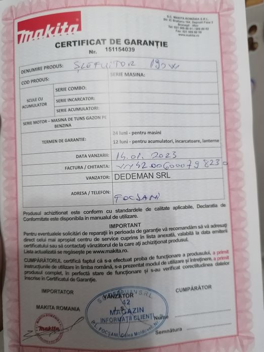 Șlefuitor makita pe fir