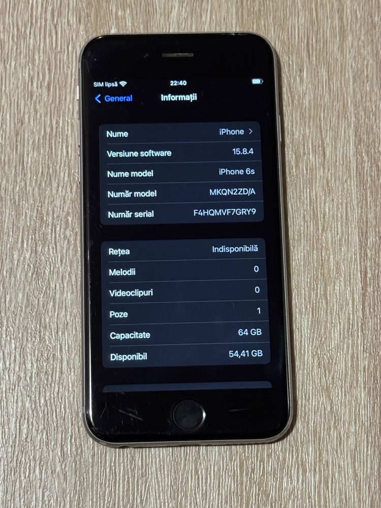 Apple iPhone 6S 64GB codat pe austria 90% Baterie