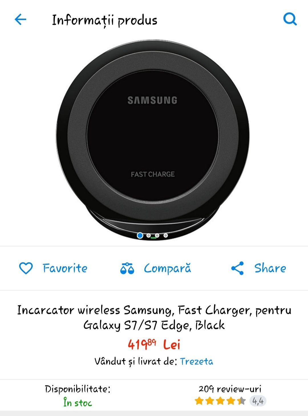 Vand incarcator wireless samsung