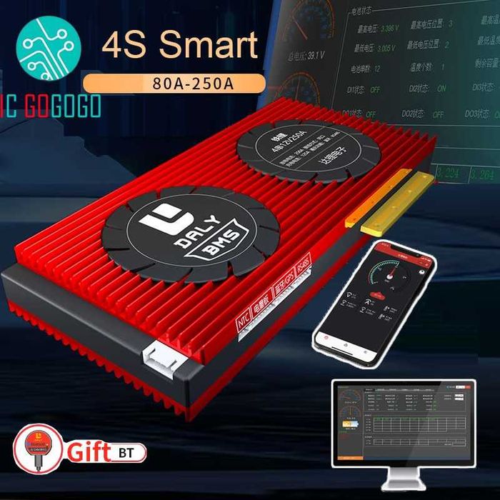 Daly BMS 4S 12V 250A BT - защитна платка за балансирано зареждане