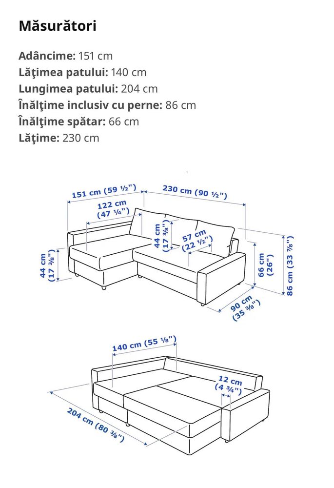 Colțar ikea extensibil cu depozitare