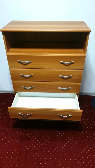 Comode cu 6 sertare, culoarea cireșului, 77x39x121 cm