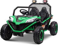 UTV electric Kinderauto Dune-Buggy 300W 24V 10Ah, cu roti moi, verde