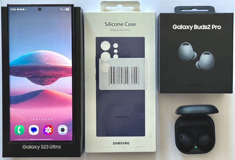 Samsung Galaxy S23 Ultra / Silicone Case sigilat / Samsung Buds Pro2