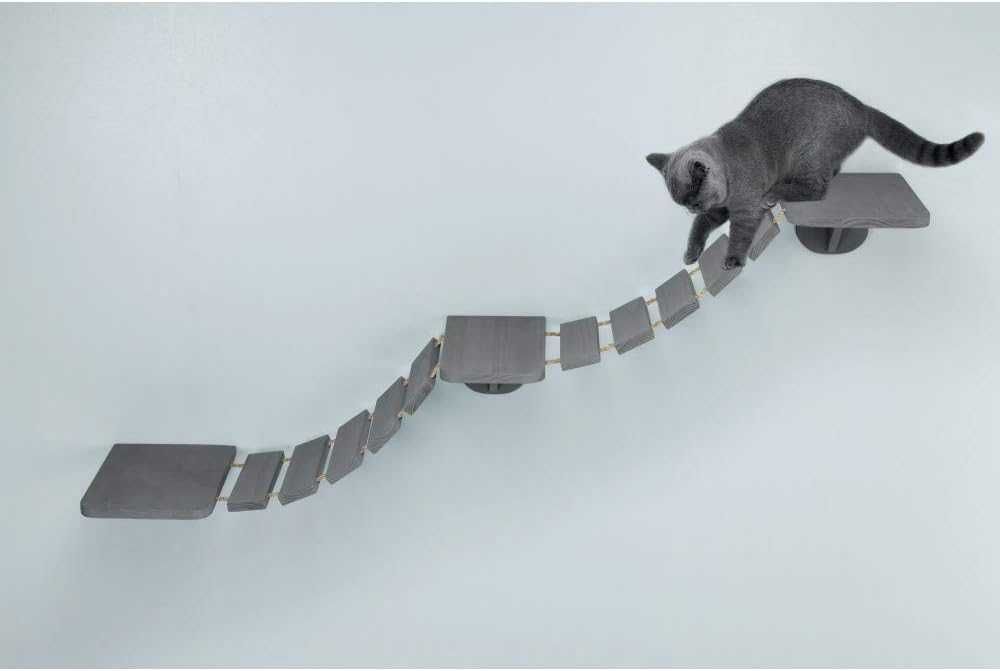 Scara pentru pisici de perete TRIXIE, 150 x 30 cm, Lemn si sisal, Gri