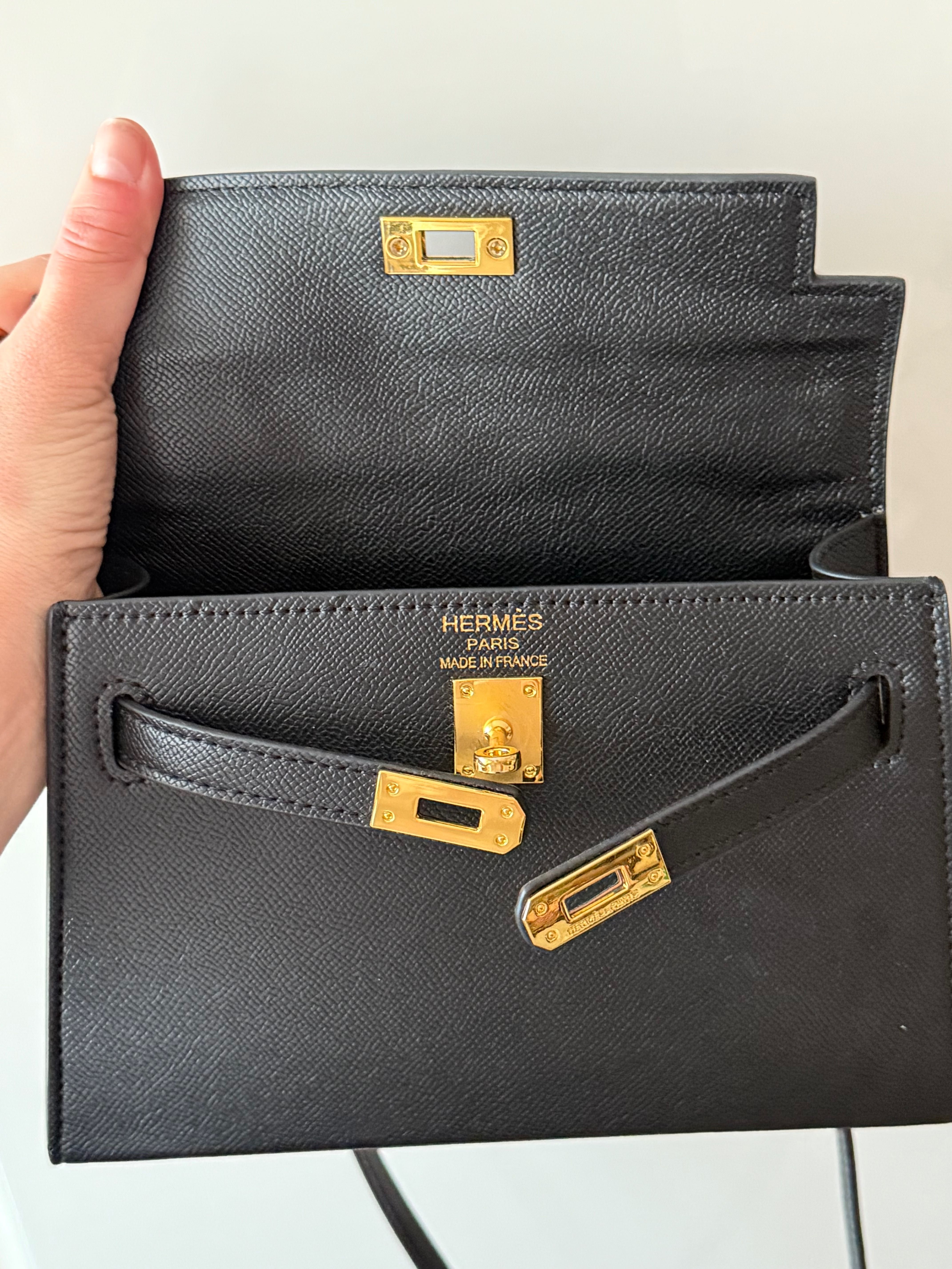 Hermes Kelly черна чанта