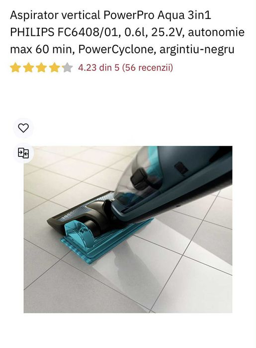 Aspirator vertical PowerPro Aqua 3in1 Philips