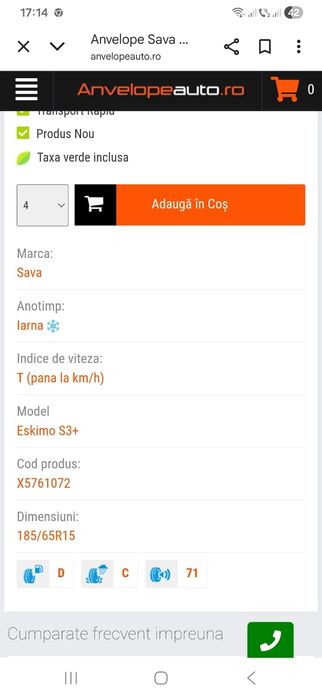 Anvelope iarnă (Sava)