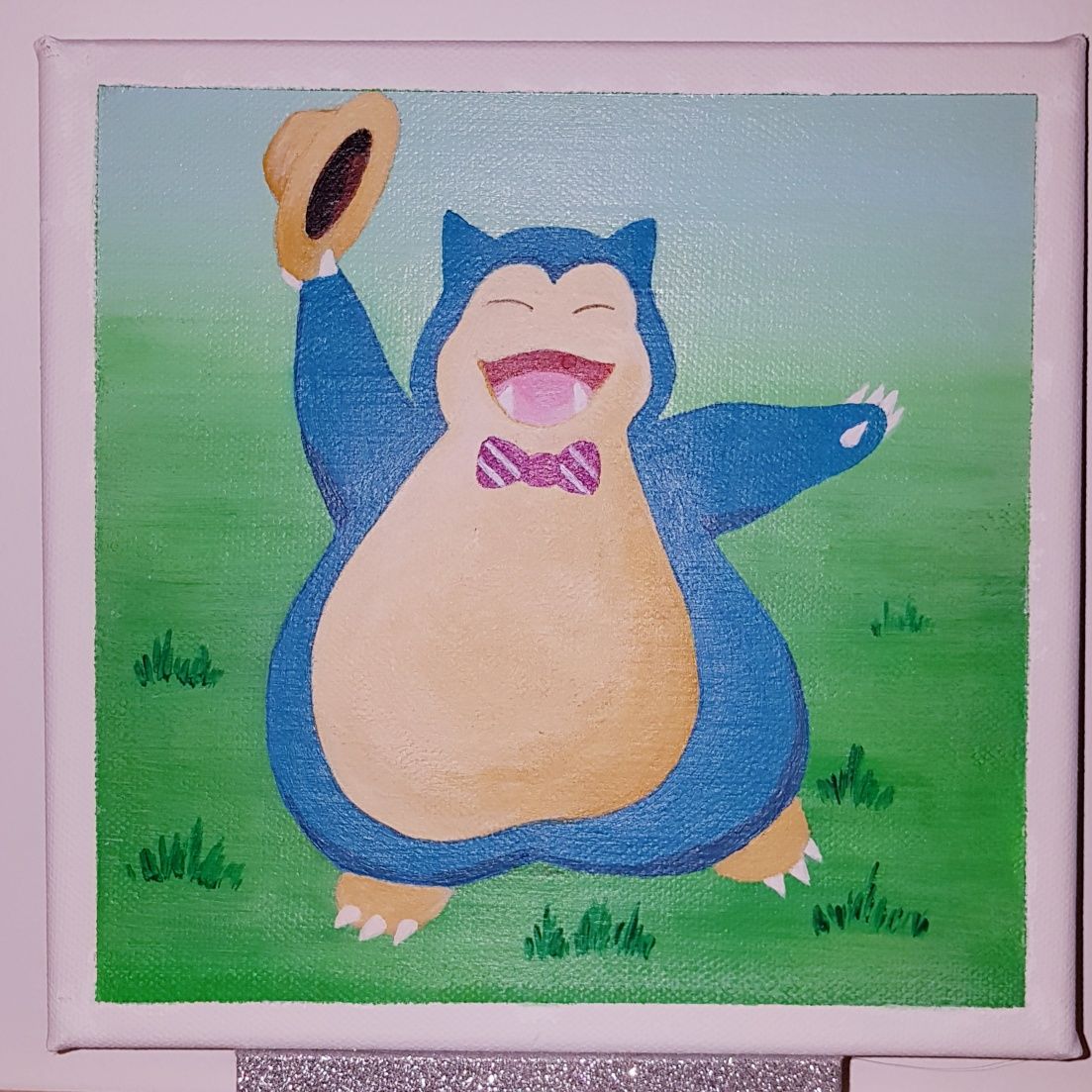 Pokemon - tablou unicat, Snorlax  20x20 cm